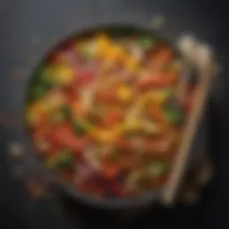 A vibrant vegetable stir-fry bursting with color and flavors